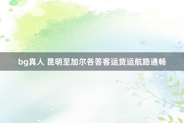 bg真人 昆明至加尔各答客运货运航路通畅