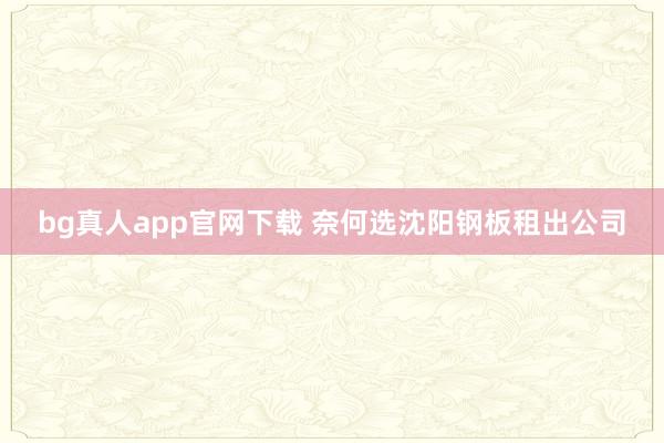 bg真人app官网下载 奈何选沈阳钢板租出公司