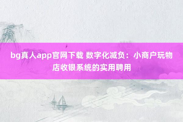 bg真人app官网下载 数字化减负：小商户玩物店收银系统的实用聘用
