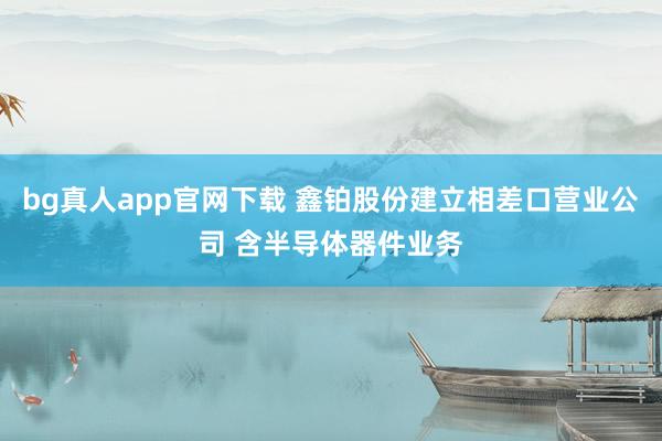 bg真人app官网下载 鑫铂股份建立相差口营业公司 含半导体器件业务