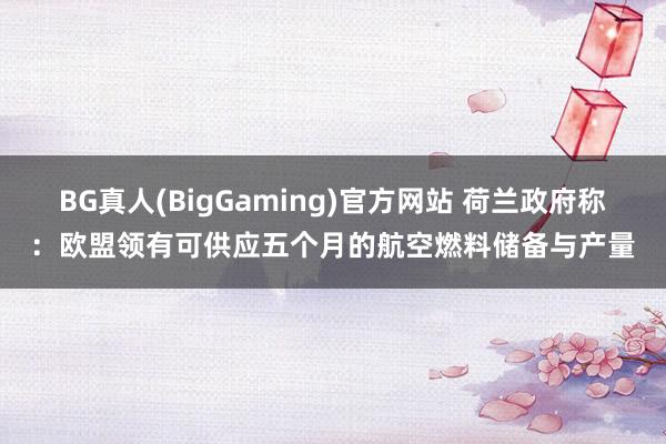 BG真人(BigGaming)官方网站 荷兰政府称：欧盟领有可供应五个月的航空燃料储备与产量