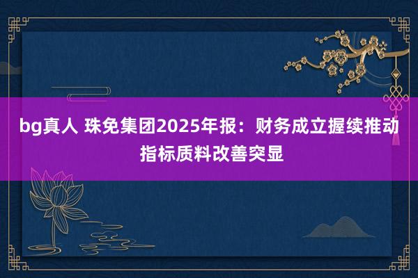 bg真人 珠免集团2025年报：财务成立握续推动 指标质料改善突显