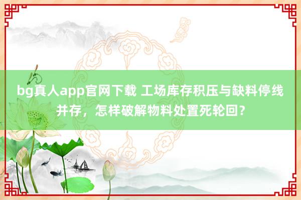 bg真人app官网下载 工场库存积压与缺料停线并存，怎样破解物料处置死轮回？