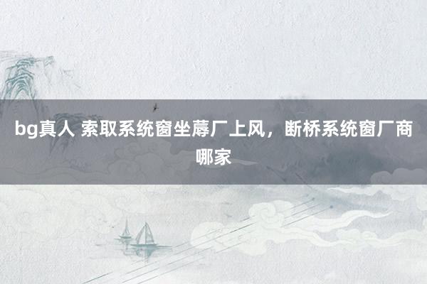 bg真人 索取系统窗坐蓐厂上风，断桥系统窗厂商哪家