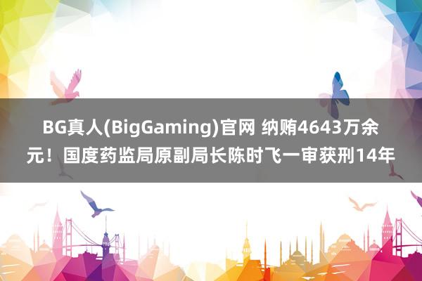 BG真人(BigGaming)官网 纳贿4643万余元！国度药监局原副局长陈时飞一审获刑14年
