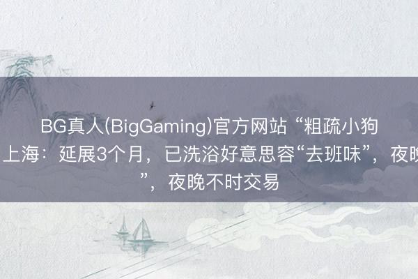 BG真人(BigGaming)官方网站 “粗疏小狗”憔悴了？上海：延展3个月，已洗浴好意思容“去班味”，夜晚不时交易