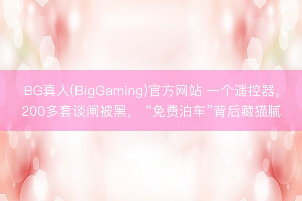 BG真人(BigGaming)官方网站 一个遥控器，200多套谈闸被黑， “免费泊车”背后藏猫腻
