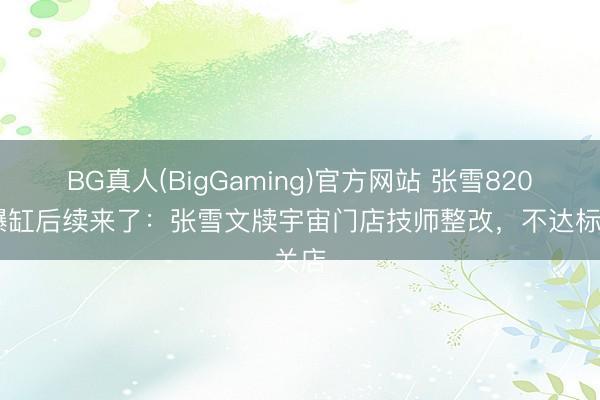 BG真人(BigGaming)官方网站 张雪820RR爆缸后续来了：张雪文牍宇宙门店技师整改，不达标关店
